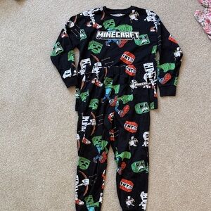 Minecraft Kids Black Graphic Pajama Set